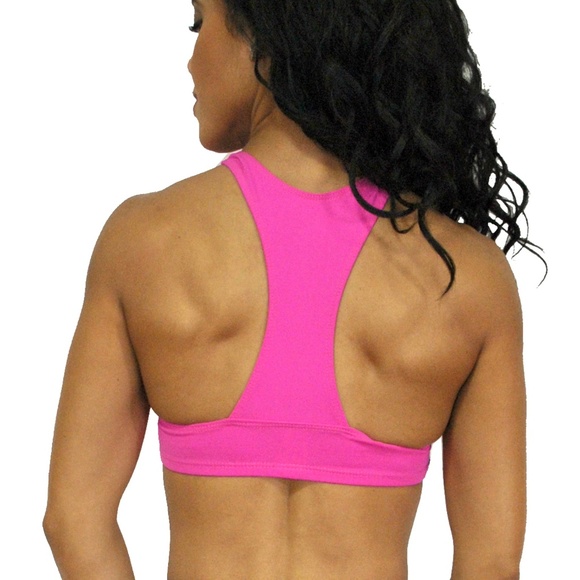 Brazilian Supplex Sports Bra Top Racerback Pink - Picture 2 of 3